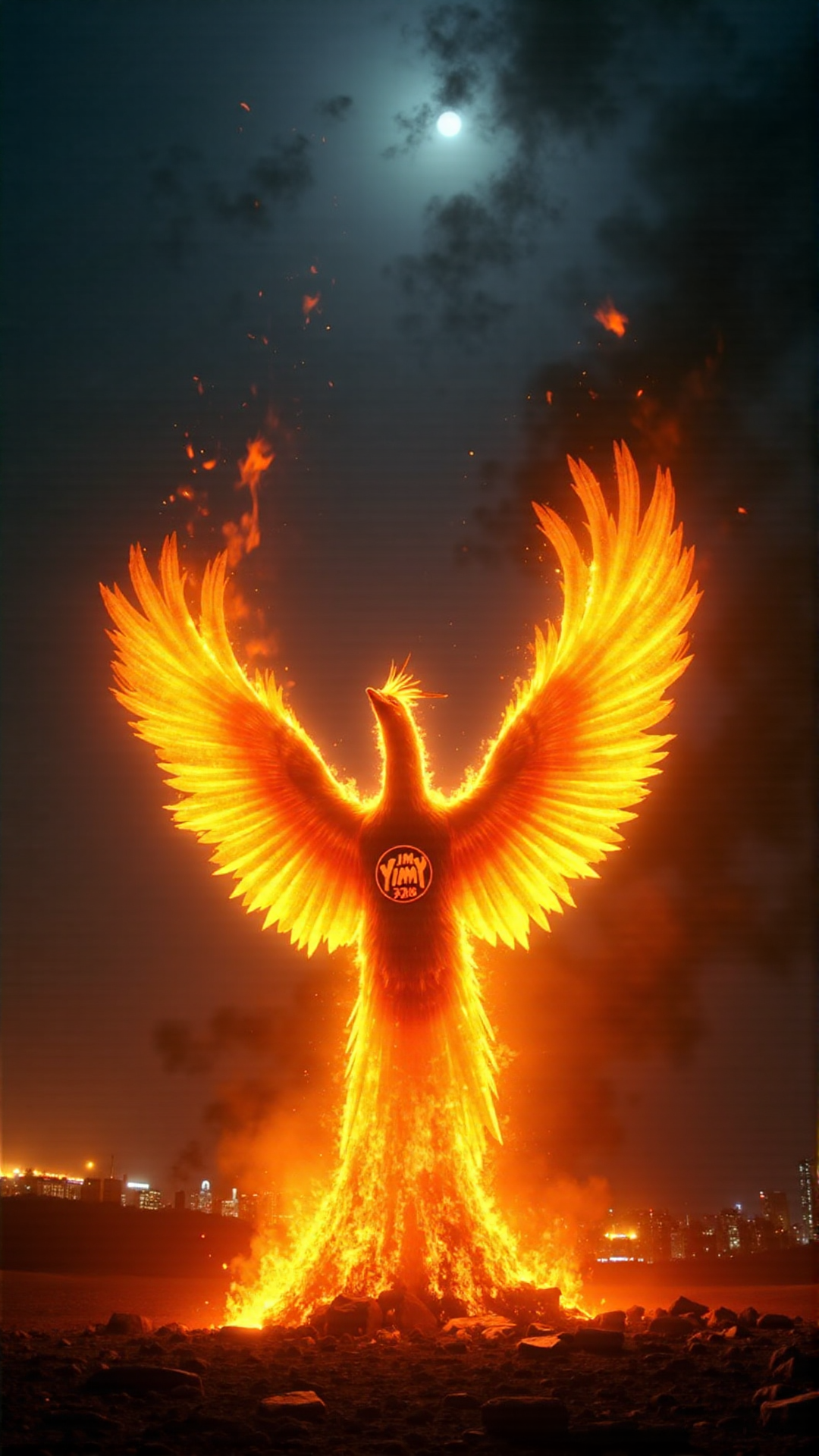 Mystical Qilin in Cyberpunk Forest